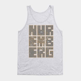 Nuremberg, Bavaria, Germany City Map Typography - Bauhaus Tank Top